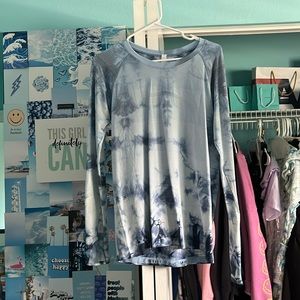 long sleeve blue tie-dye lululemon swiftly tech